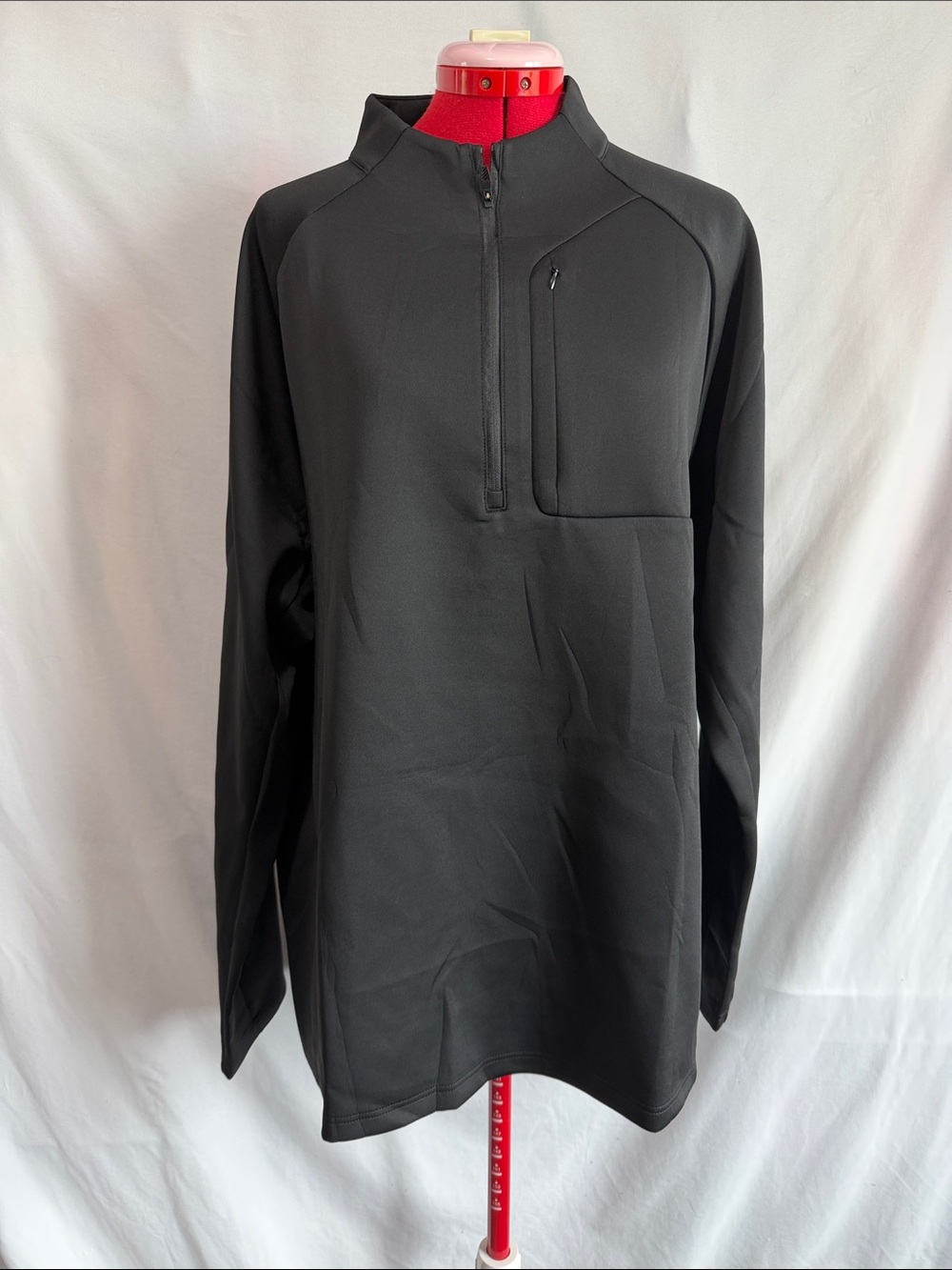Men's Black Performance Half-Zip Pullover Jacket